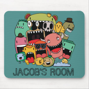 Boys Room Street Art Cute Monster Illustration Mouse Pad