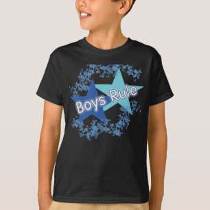 Boys Rule Blue Stars Kids T Shirt