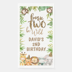 Boys Safari Animals Birthday  Guest Napkin