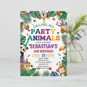 Boys Safari Two Wild Birthday Invitation