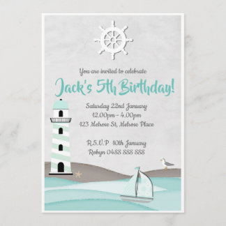 Boys Sail Invitation Boat Birthday party invite!