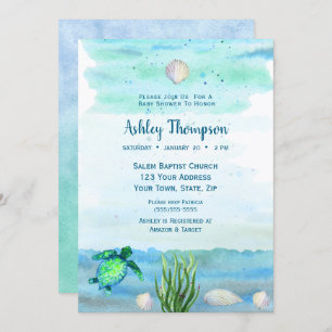 Boys Sea Turtle Baby Shower Invitation