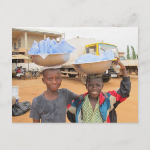 Boys selling sachets of water in Ghana Postcard