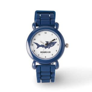 Boys Shark Ocean Fish Cute Modern Blue Kids  Watch