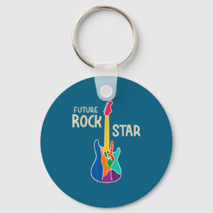 Boys Shirt Future Rock Star Guitar Hand Key Ring