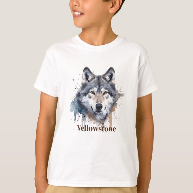 Boy's Shirt Yellowstone Wolf (Front)