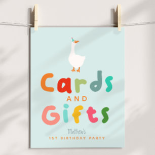Boys Silly Goose 1st Birthday Cards and Gifts Sign