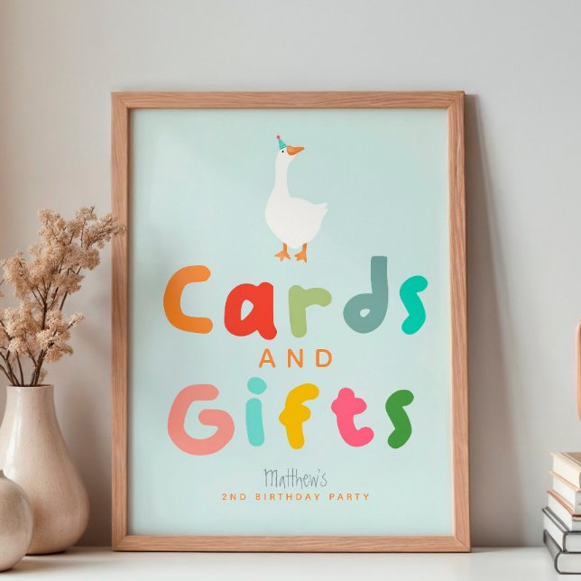 Boys Silly Goose 2nd Birthday Cards and Gifts Sign (Creator Uploaded)