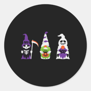 Boys Skeleton Ghost Scary Pumpkin Mummy Gnomes Classic Round Sticker