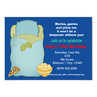 boys sleepover invitation