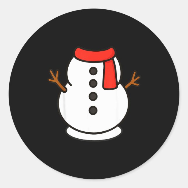Boys Snowman Shirt Kids Snowman Costume Christmas  Classic Round Sticker (Front)