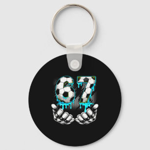 Boys Soccer 67 6 7 Six Seven Meme Funny Gen Alpha Key Ring