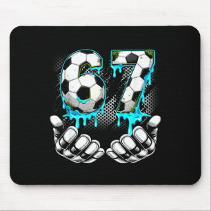 Boys Soccer 67 6 7 Six Seven Meme Funny Gen Alpha Mouse Pad
