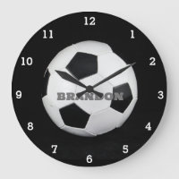 Boys Soccer Ball Black Stylish Custom Name Kids