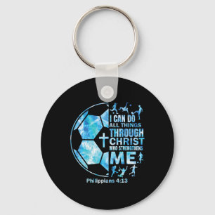 Boys Soccer Christian Shirt I Can Do All Things Re Key Ring