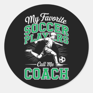 Boys Soccer Coach My Favourite Soccer Players Vars Classic Round Sticker
