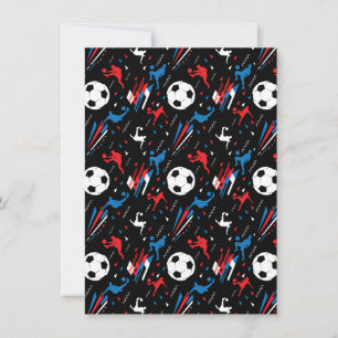 Boys Soccer Player - Red White Blue Freestyle Holiday Card