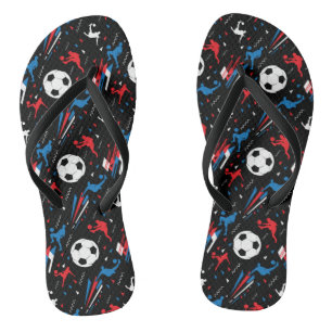 Boys Soccer Player - Red White Blue Freestyle Thongs