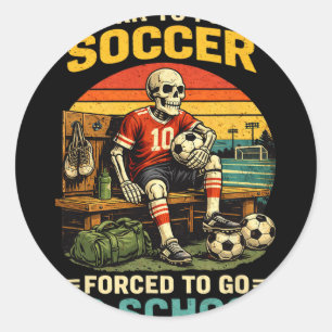 Boys Soccer Player Shirt Playing Soccer Funny Classic Round Sticker