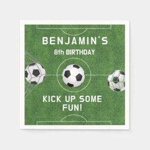 Boys Soccer Sports Birthday Napkin