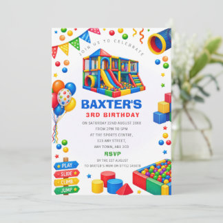 Boys Soft Play Birthday Party Invitation