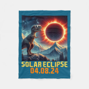 Boys Solar Eclipse Rex Dino Glasses Fleece Blanket