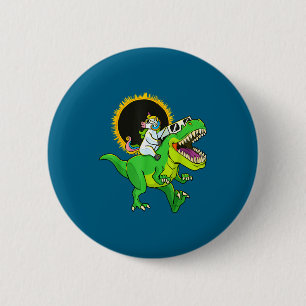 Boys Solar Eclipse Unicorn Riding Rex 6 Cm Round Badge