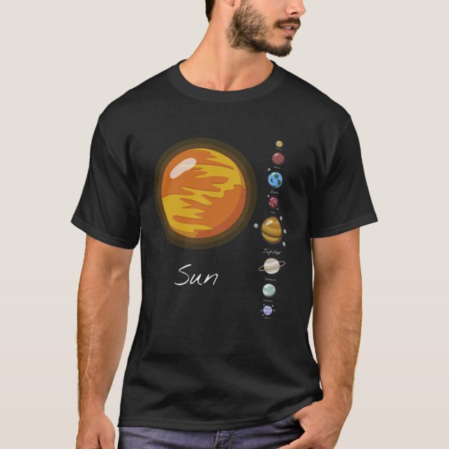 Boys Solar System Planet  Outer Space  Astronauts T-Shirt (Front)