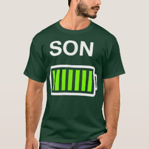 Boys Son Battery   Mummy and Daddy Low Battery  T-Shirt