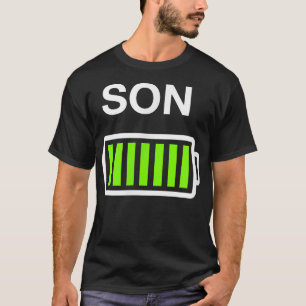 Boys Son Battery Mummy and Daddy Low Battery T-Shirt