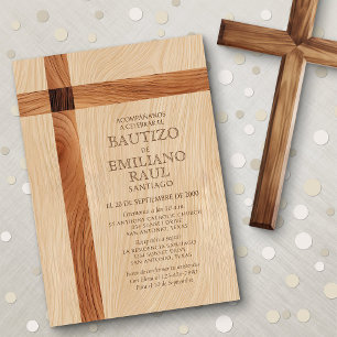 Boys' Spanish Baptism Invitation