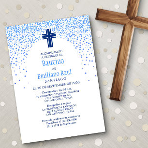 Boys' Spanish Baptism Invitation