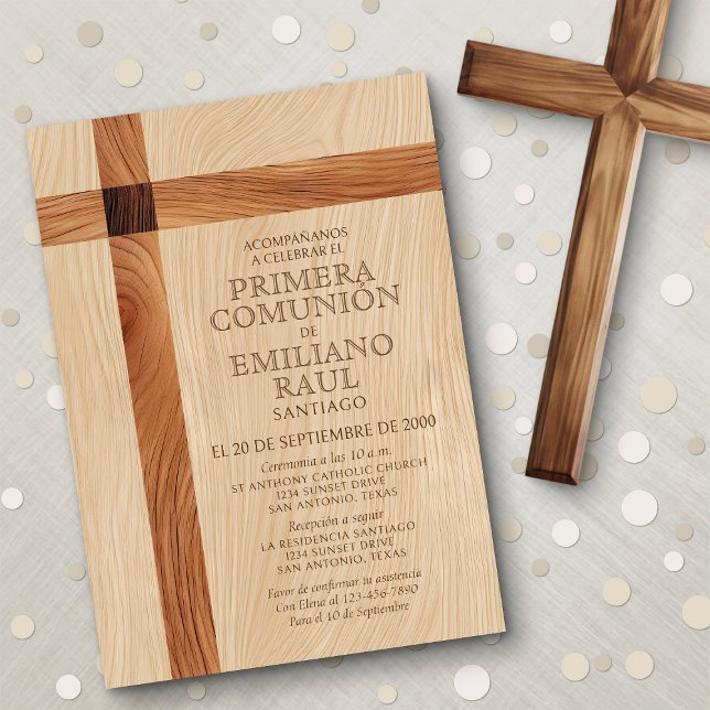 Boys' Spanish First Communion Invitation (Creator Uploaded)