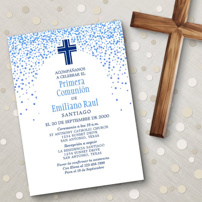 Boys' Spanish First Communion Invitation (Creator Uploaded)