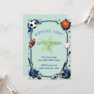 Boys Sports Birthday Invitation