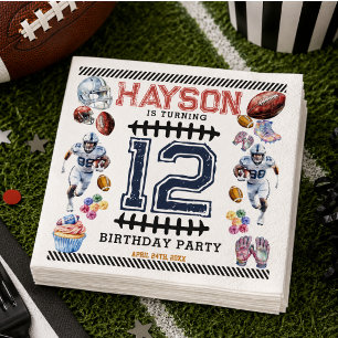 Boys Sports Football Birthday Party Napkin