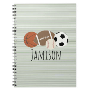 Boys Sports Green Stripe  Notebook