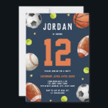 Boys Sports Theme Birthday Party  Invitation<br><div class="desc">More Fun Theme Birthday Invitations Themes in the Little Bayleigh Store!</div>