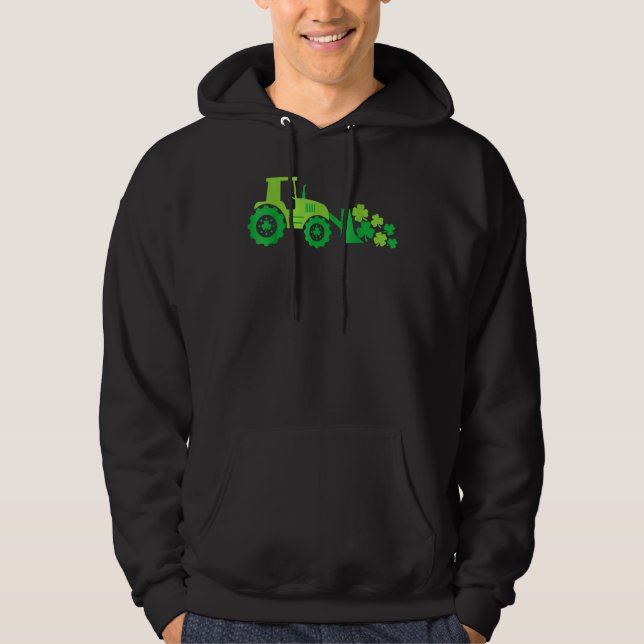 Boys St Patricks Day Crane Truck Construction Todd Hoodie (Front)