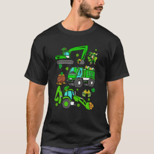 Boys St Patricks Day Crane Truck Construction Todd T-Shirt