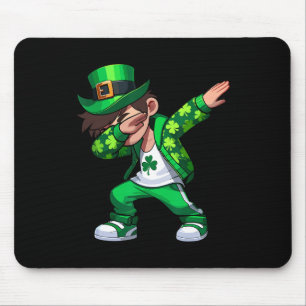 Boys St. Patricks Day Lucky Charm Dabbing Leprecha Mouse Pad