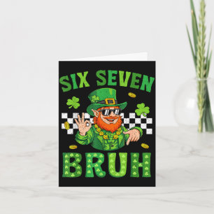 Boys st patricks day six seven bruh 6 7 saint card