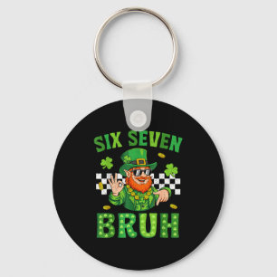 Boys st patricks day six seven bruh 6 7 saint key ring