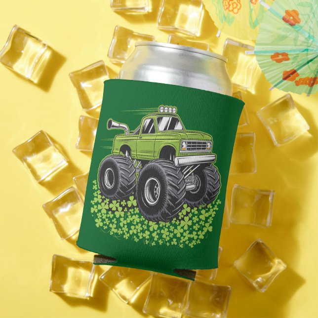 Boys St Patricks Day Toddler Lucky Monster Truck  Can Cooler (In Situ Summer)