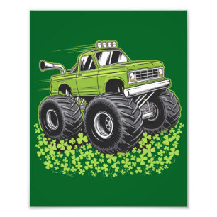 Boys St Patricks Day Toddler Lucky Monster Truck  Photo Print