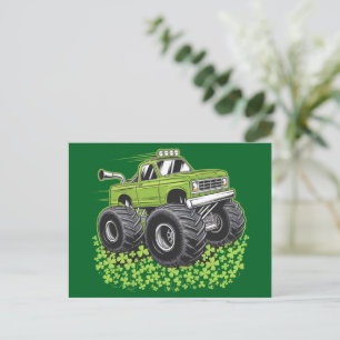 Boys St Patricks Day Toddler Lucky Monster Truck  Postcard