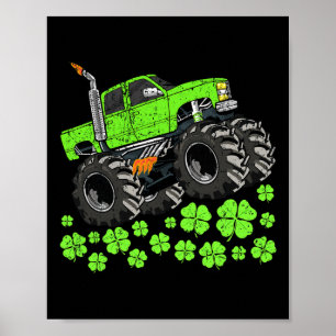 Boys St Patricks Day Toddler Lucky Monster Truck  Poster