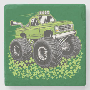 Boys St Patricks Day Toddler Lucky Monster Truck  Stone Coaster