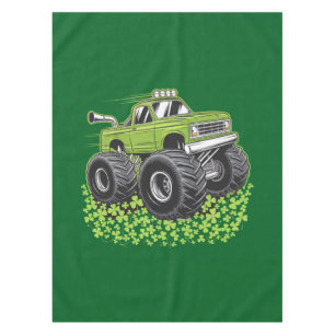 Boys St Patricks Day Toddler Lucky Monster Truck Tablecloth