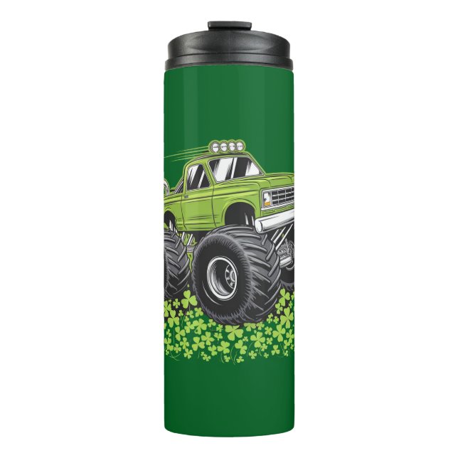Boys St Patricks Day Toddler Lucky Monster Truck  Thermal Tumbler (Front)